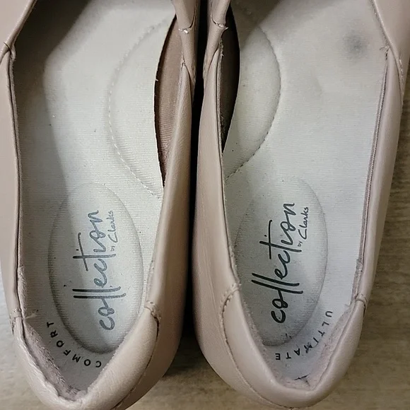 Women's Clarks Juliet Palm Praline Leather Pumps, Cream, Size 7N, New W/O Box - Picture 6 of 9